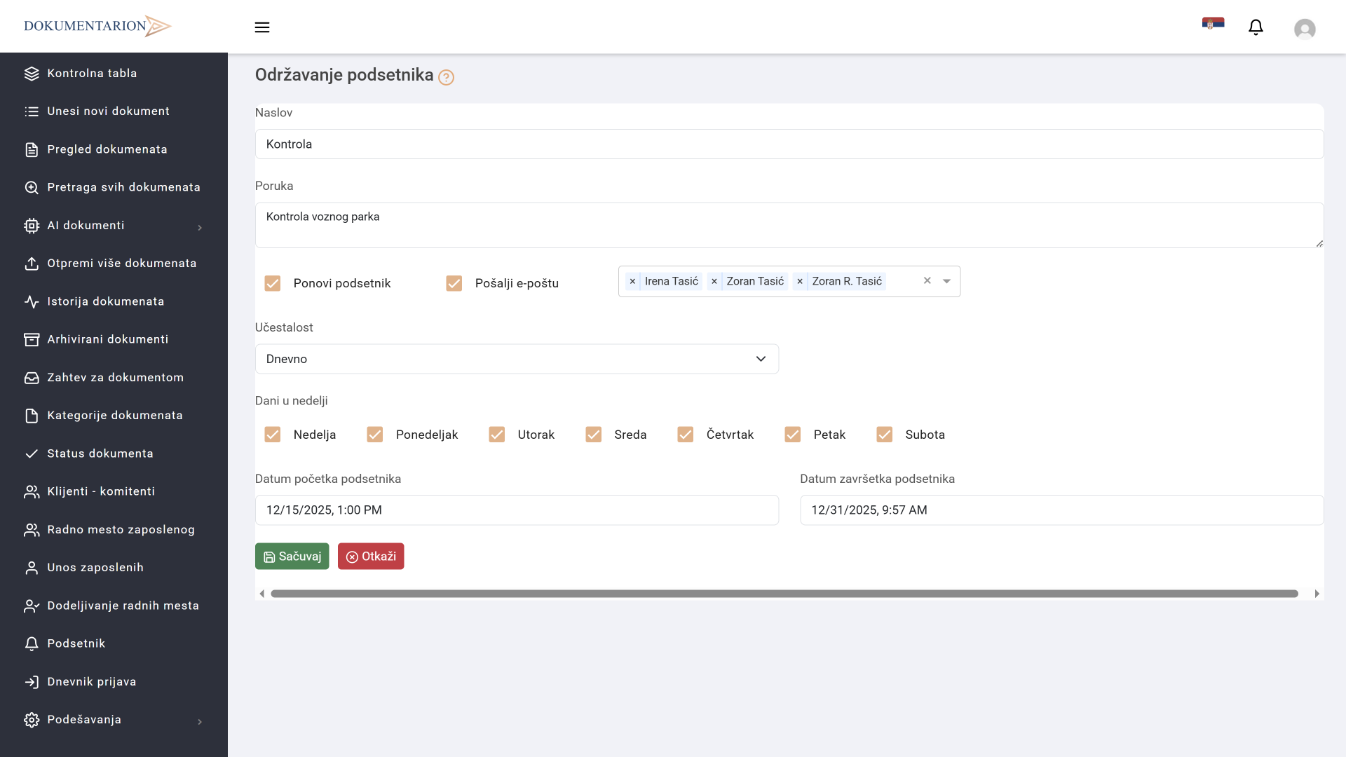 Automatizovani podsetnici